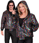Party Fashion Hooded Bomber  Multicolor Sequin Hooded Bomber 