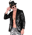 Party Fashion Jacket  Black Sequin Jacket 