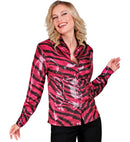 Party Fashion Shirt  Pink Animalier Sequin Shirt 