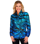 Party Fashion Shirt  Blue Waves Sequin Shirt 