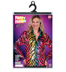 Party Fashion Shirt  Rainbow Animalier Tiger Sequin Shirt 
