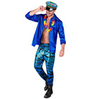 Party Fashion Pants  Blue Waves Sequin Pants 
