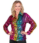 Party Fashion Shirt  Rainbow Animalier Leopard Sequin Shirt 
