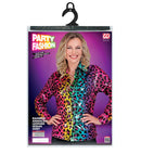 Party Fashion Shirt  Rainbow Animalier Leopard Sequin Shirt 