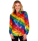 Party Fashion Shirt  Rainbow Sequin Shirt 