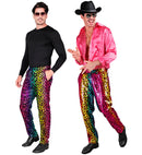 Party Fashion Pants  Rainbow Animalier Leopard Sequin Pants 