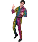 Party Fashion Pants  Rainbow Animalier Leopard Sequin Pants 