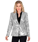 Party Fashion Jacket  Silver Sequin Jacket 