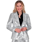 Party Fashion Jacket  Silver Sequin Jacket 