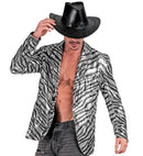 Party Fashion Jacket  Animalier Zebra Sequin Jacket 
