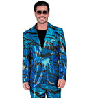 Party Fashion Jacket  Blue Waves Sequin Jacket 