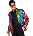 Party Fashion Jacket  Rainbow Animalier Tiger Sequin Jacket 