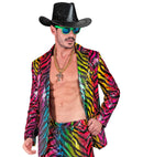 Party Fashion Jacket  Rainbow Animalier Tiger Sequin Jacket 
