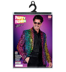 Party Fashion Jacket  Rainbow Animalier Leopard Sequin Jacket 