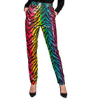 Party Fashion Pants  Rainbow Animalier Tiger Sequin Pants 