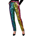 Party Fashion Pants  Rainbow Animalier Leopard Sequin Pants 
