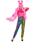 Party Fashion Pants  Rainbow Animalier Leopard Sequin Pants 