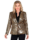 Party Fashion Jacket  Animalier Leopard Sequin Jacket 