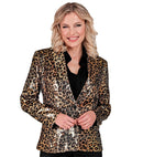 Party Fashion Jacket  Animalier Leopard Sequin Jacket 