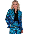 Party Fashion Jacket  Blue Waves Sequin Jacket 