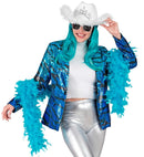 Party Fashion Jacket  Blue Waves Sequin Jacket 