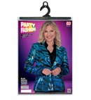 Party Fashion Jacket  Blue Waves Sequin Jacket 