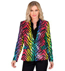 Party Fashion Jacket  Rainbow Animalier Tiger Sequin Jacket 