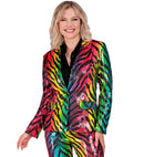 Party Fashion Jacket  Rainbow Animalier Tiger Sequin Jacket 