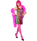 Party Fashion Dress  Rainbow Animalier Leopard Sequin Dress 