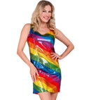 Party Fashion Dress  Rainbow Sequin Dress 