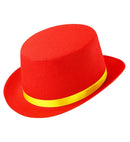 Top Hats Felt Red 11 Cm - Child Size
