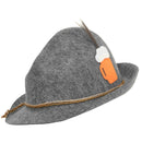 Bavarian Hat With Beer Mug & Feathers Deluxe Soft Felt