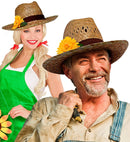 Straw Farmer Hat With Sunflower