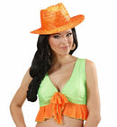 Straw Cowboy Hat Pink, Yellow, Orange Ass.