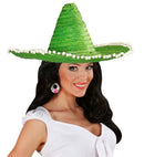 Green Sombrero With Pom Poms 50 Cm