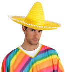 Yellow Sombrero With Pom Poms 50Cm