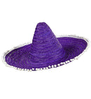 Blue/Purple Sombrero With Pom Poms 50 Cm