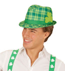 St. Patrick'S Day Tartan Fedora With Shamrock