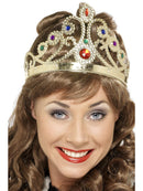 Jewelled Queens Crown Gold Adult Costume Accessory 1
