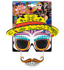 Dia De Los Muertos Skull Glasses With Moustache & Teeth