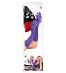 Purple Satin Elastane Gloves 40 Cm
