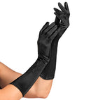 Black Satin Elastane Gloves 40 Cm