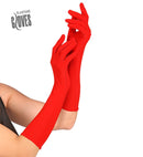Red Long Elastane Gloves 40 Cm - Suitable Also For Man