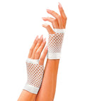 White Fingerless Fishnet Gloves