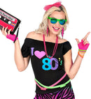 Neon Pink Fingerless Fishnet Gloves