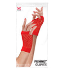 Red Fingerless Fishnet Gloves