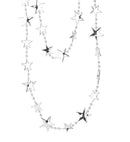 Metallic Silver Stars Necklace 210 Cm