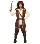 Pirate  Coat With Shirt, Pants, Belt, Sword Sash With Buckle, Headband, Boot Covers 