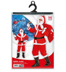 Deluxe Santa Claus Flannel  Jacket, Pants, Belt, Hood, Boot Covers, Wig, Beard With Moustache And Eyebrows 