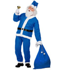 Blue Santa Claus  Jacket, Pants, Belt, Hat, Beard With Moustache 